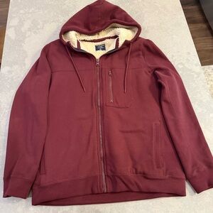 Abercrombie & Fitch Men's Maroon Zip-Up Hooded Jacket Size XL
